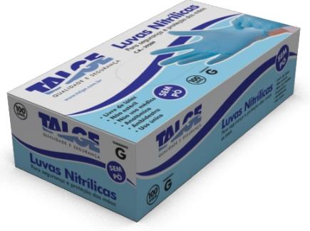 LUVA NITRILICA AZUL M S PO CX 100